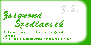 zsigmond szedlacsek business card